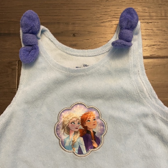 Disney Frozen Elsa Ana Blue Terry Swim Coverup 4T - Picture 2 of 4